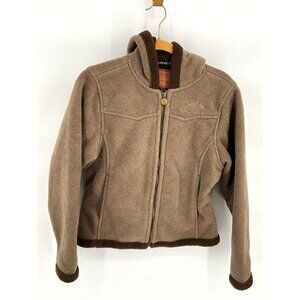 Outback Trading Women's Small Light Brown Fleece Jacket Horses Embroidery Full Z